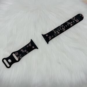 New Black & Pink Floral Design Apple Watch Bands 42mm 44mm 45mm 49mm